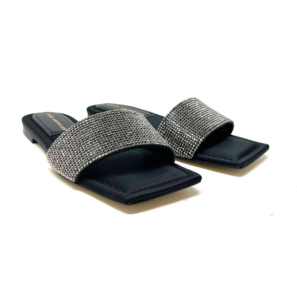 Good American Crystal‎ Crush Standout Slide Black Size 6 GA126KD-X